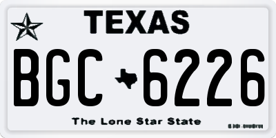 TX license plate BGC6226