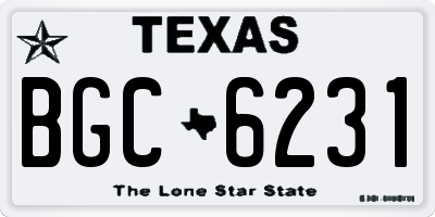 TX license plate BGC6231