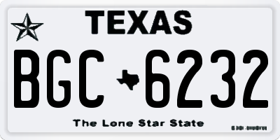 TX license plate BGC6232