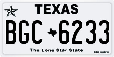 TX license plate BGC6233
