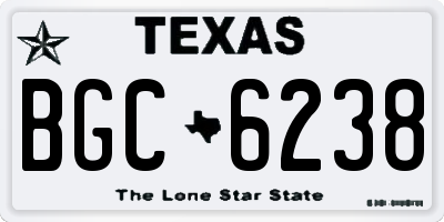 TX license plate BGC6238