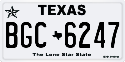 TX license plate BGC6247