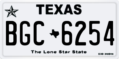 TX license plate BGC6254