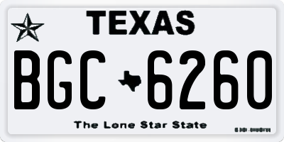 TX license plate BGC6260
