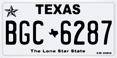 TX license plate BGC6287