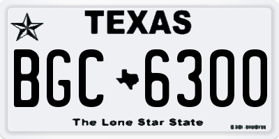 TX license plate BGC6300