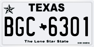 TX license plate BGC6301