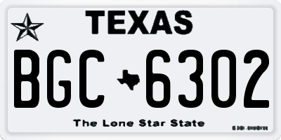TX license plate BGC6302