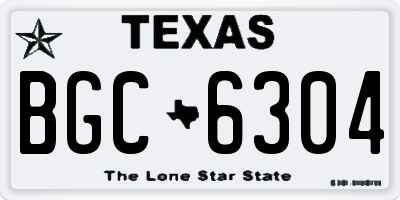 TX license plate BGC6304