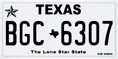 TX license plate BGC6307