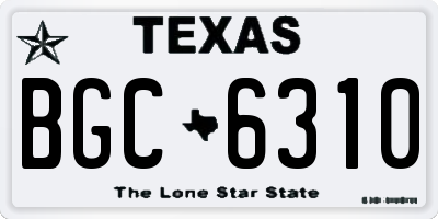 TX license plate BGC6310