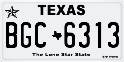 TX license plate BGC6313