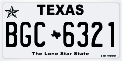 TX license plate BGC6321