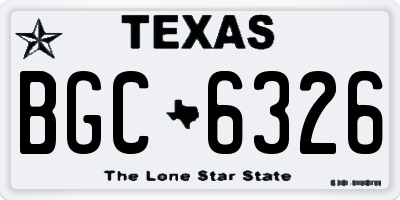 TX license plate BGC6326