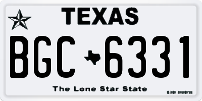 TX license plate BGC6331