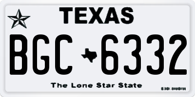 TX license plate BGC6332