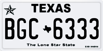 TX license plate BGC6333