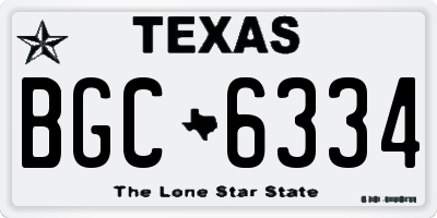 TX license plate BGC6334