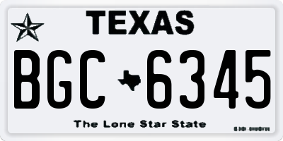 TX license plate BGC6345
