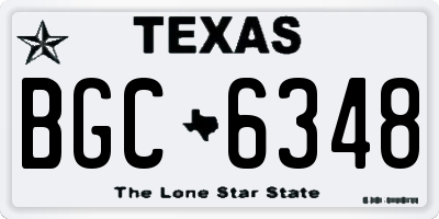 TX license plate BGC6348