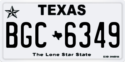 TX license plate BGC6349