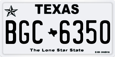 TX license plate BGC6350
