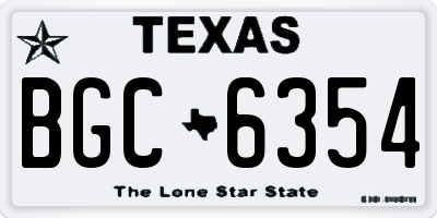 TX license plate BGC6354