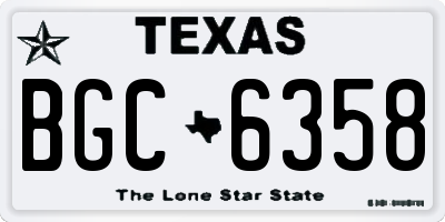 TX license plate BGC6358
