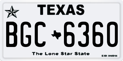 TX license plate BGC6360