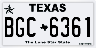 TX license plate BGC6361