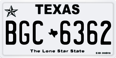 TX license plate BGC6362