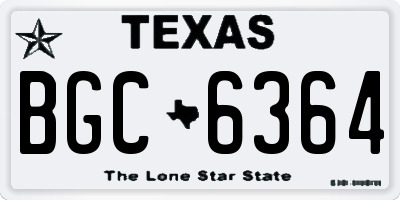 TX license plate BGC6364