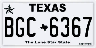 TX license plate BGC6367