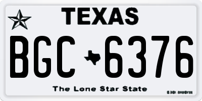 TX license plate BGC6376