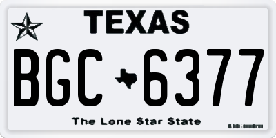 TX license plate BGC6377