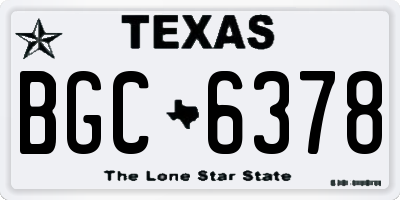TX license plate BGC6378