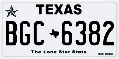 TX license plate BGC6382