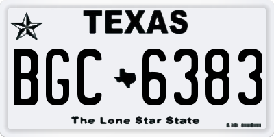 TX license plate BGC6383