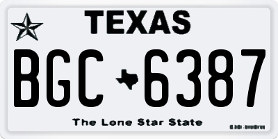 TX license plate BGC6387