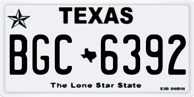 TX license plate BGC6392