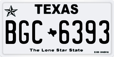 TX license plate BGC6393