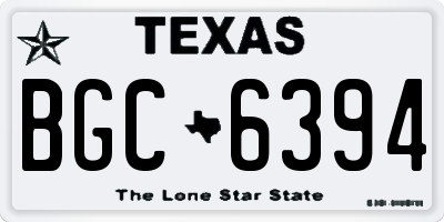 TX license plate BGC6394