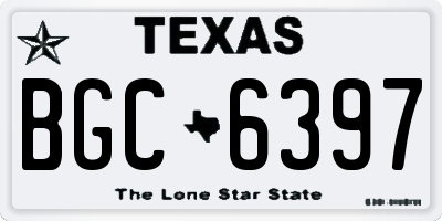 TX license plate BGC6397