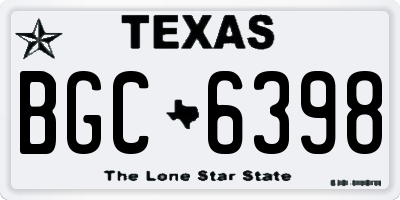 TX license plate BGC6398