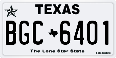 TX license plate BGC6401