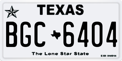 TX license plate BGC6404
