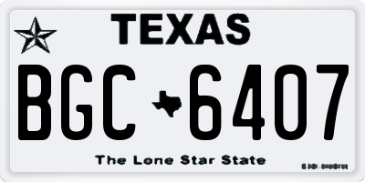 TX license plate BGC6407