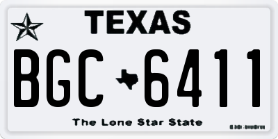 TX license plate BGC6411