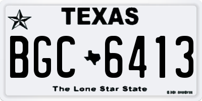 TX license plate BGC6413