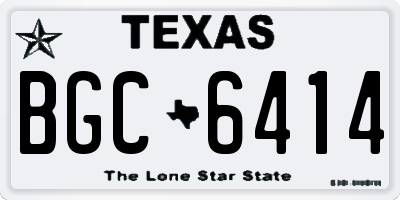 TX license plate BGC6414